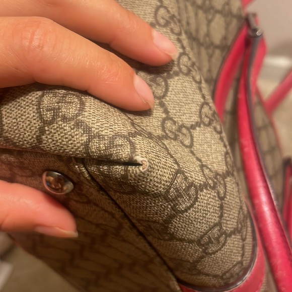 Hot Pink Gucci Coated Canvas Tote Purse Shoulder Bag - Picture 10 of 16